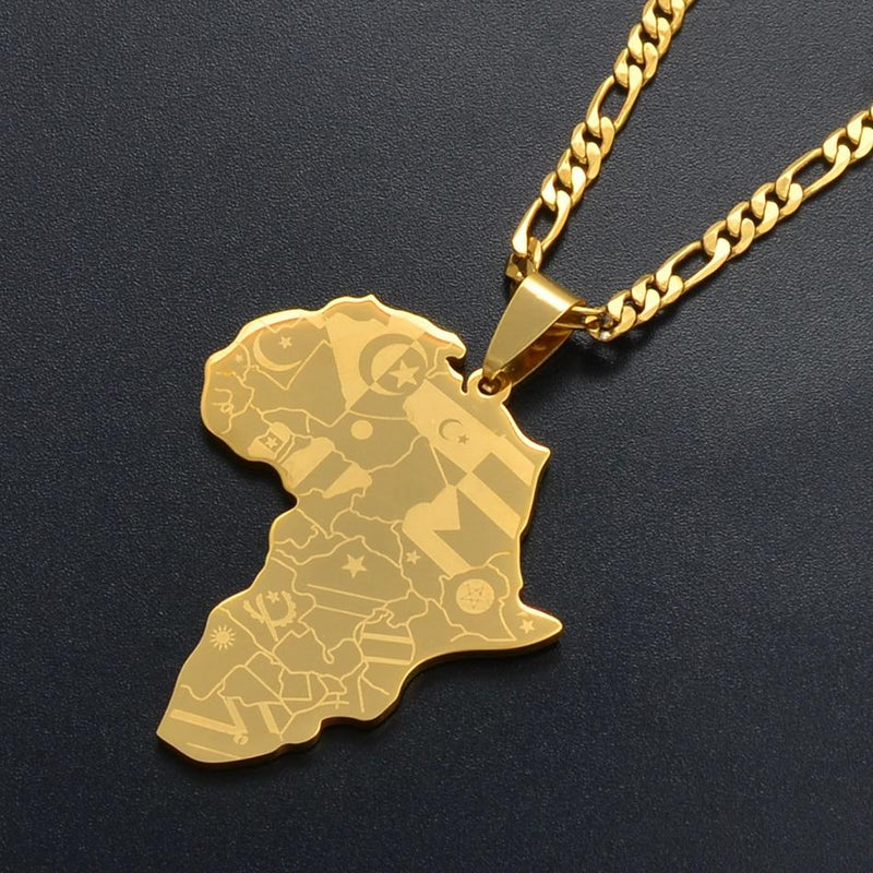 Collier Continent Africain Or