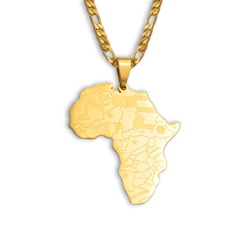 Collier Continent Africain Or