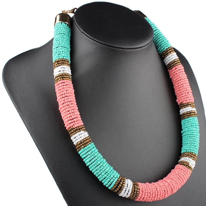 Collier Perles Africain