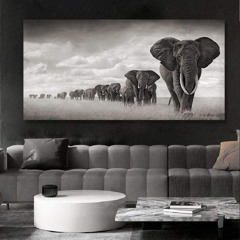 Tableau Africain Éléphant