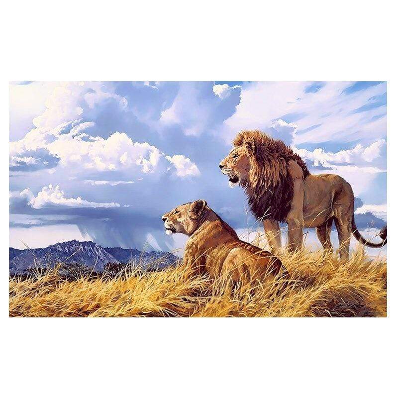 Tableau Lion et Lionne